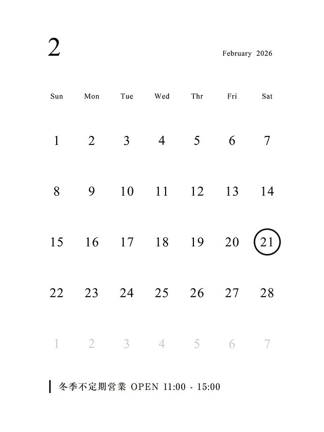 点々Popup Store 2月のオープン日のご案内